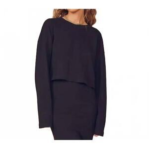 NEW COSSAC basic organic cotton crop wide top in black